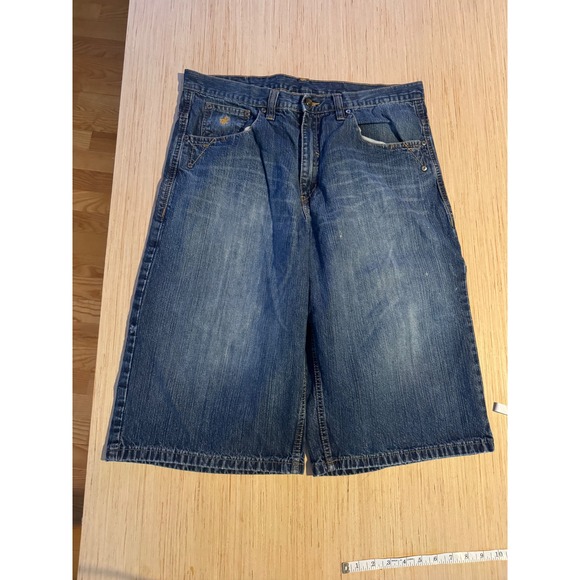 Rocawear Other - Rocawear Mens Baggy Denim Shorts Blue Medium Wash Embroidered Y2K Size 36 28